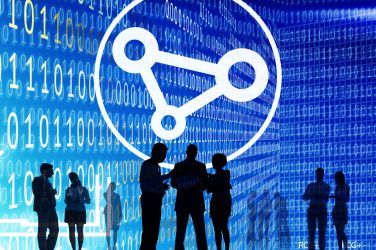 Business People Binary Code Sharing Technology Concept Business People Binary Code Sharing Technology Concept